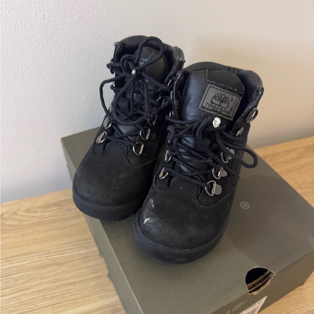 Timberland Kids Black Leather Boots
